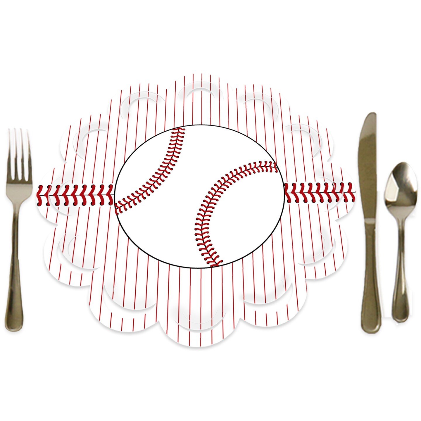 Big Dot of Happiness Batter Up - Baseball - Baby Shower or Birthday Party Round Table Decorations - Paper Chargers - Place Setting For 12