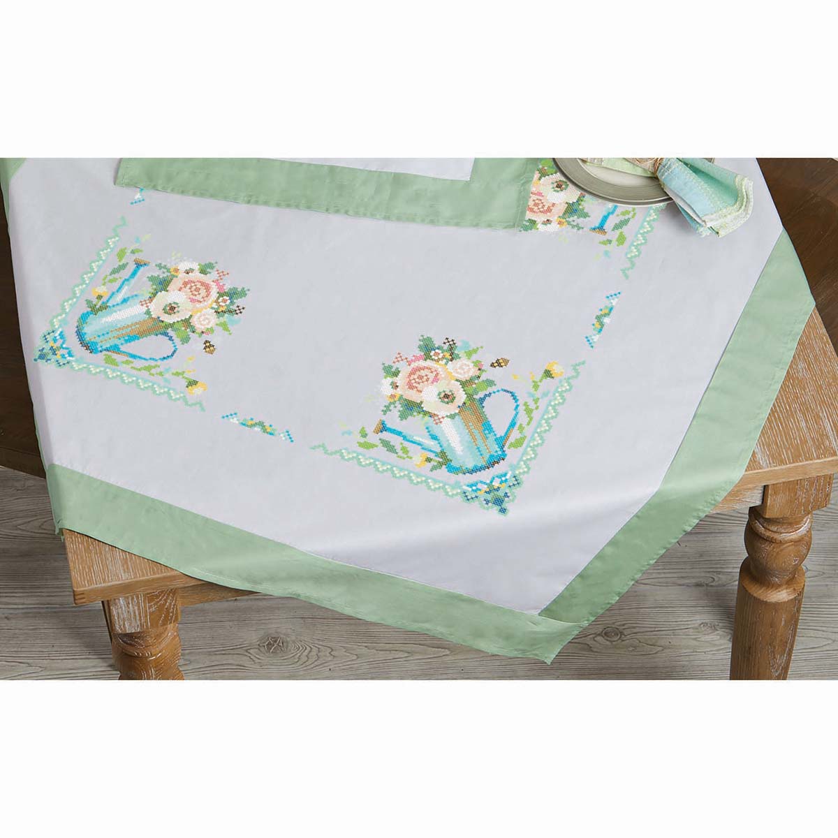 Herrschners Garden Blooms Table Topper Stamped Cross-Stitch Kit | Michaels