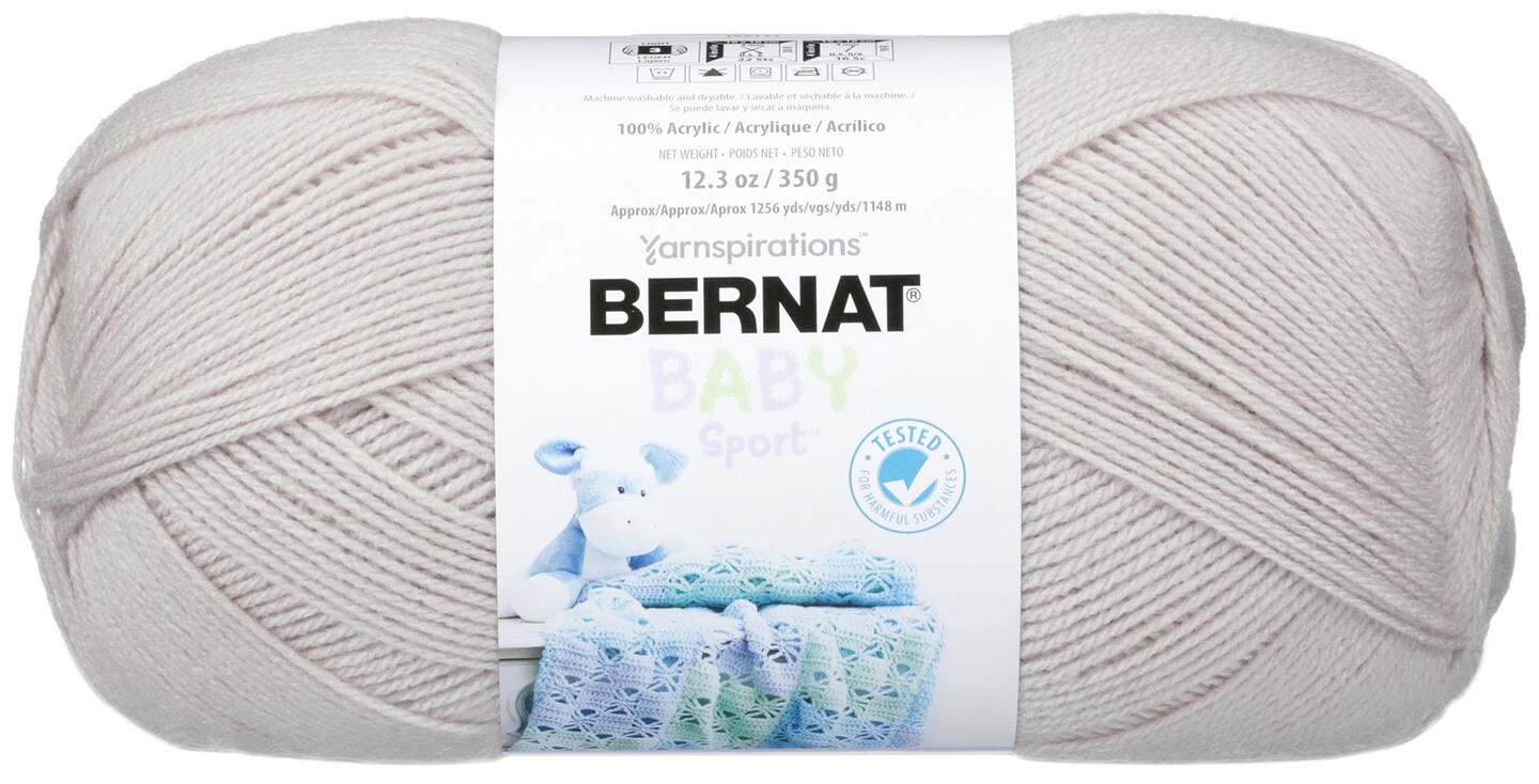 Bernat Baby Sport Big Ball Yarn - Solids-Baby Grey