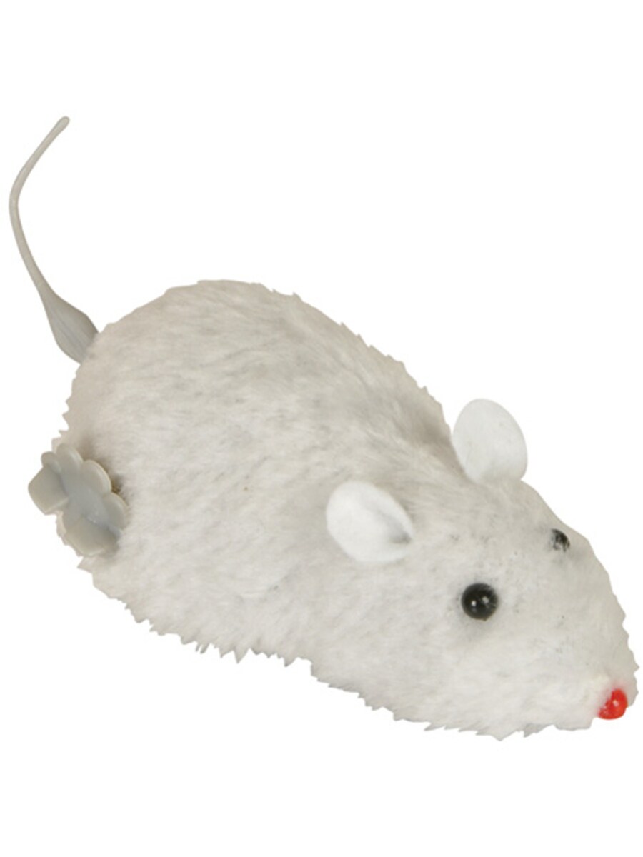 White Windup Wind Up Prank Animal Lab Mouse Rat Toy Decoration