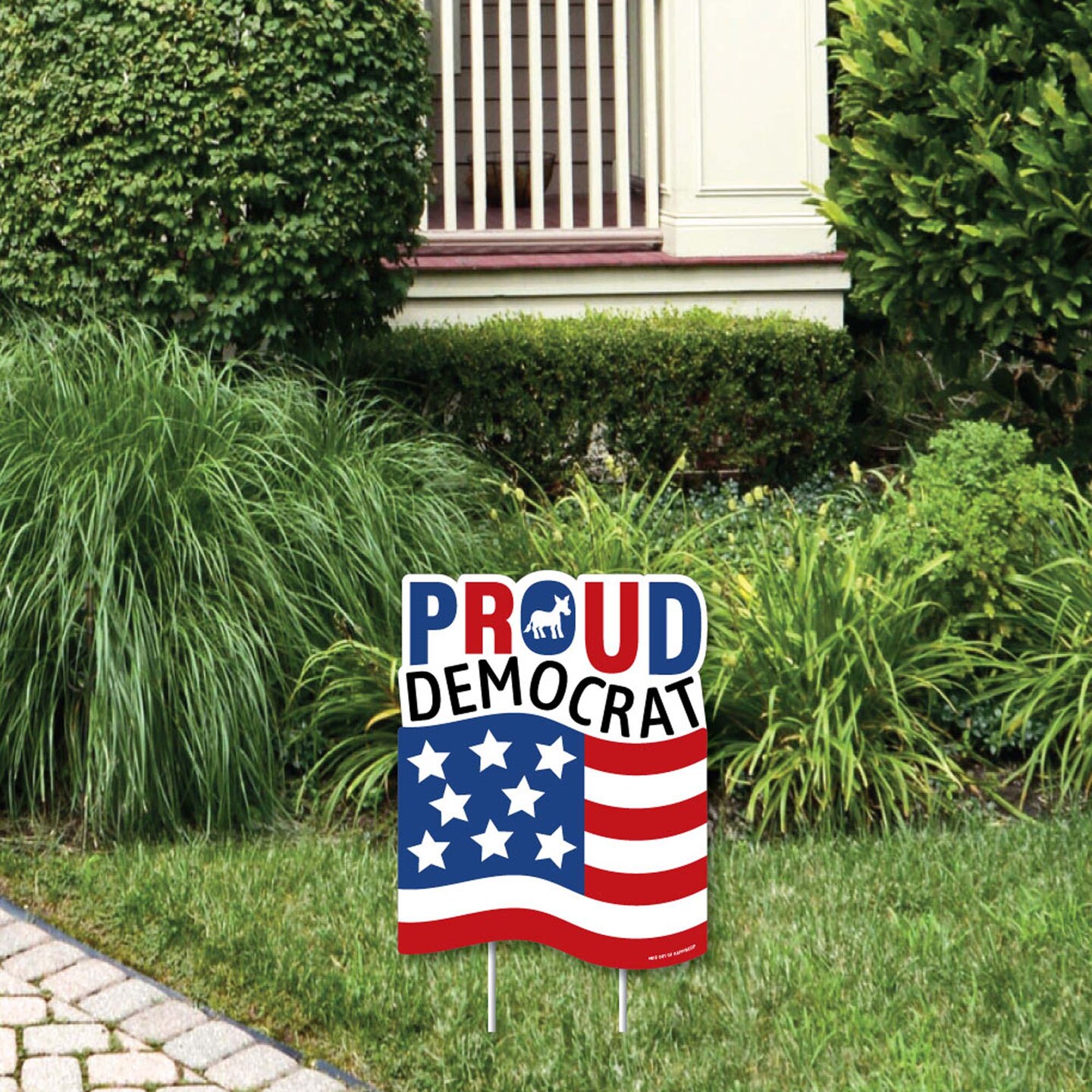 Big Dot of Happiness Proud Democrat Outdoor Lawn Sign Political