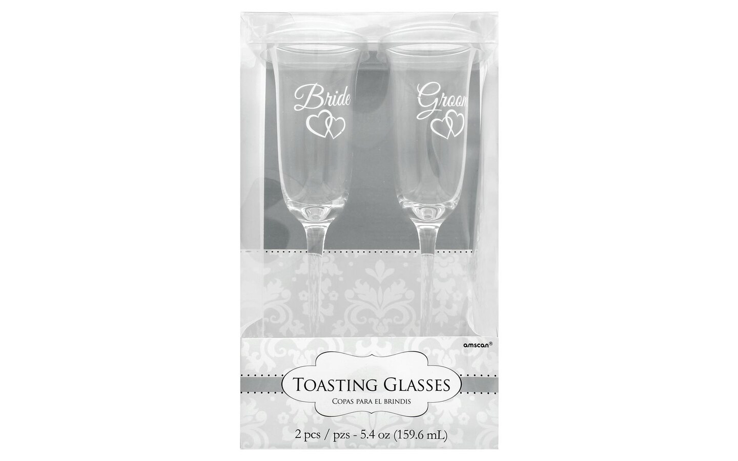 Amscan Toasting Glasses Bride &#x26; Groom
