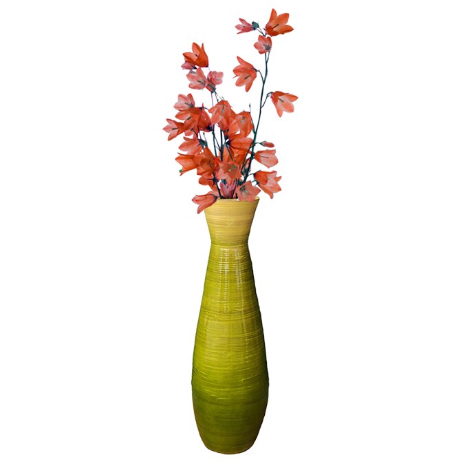 Uniquewise Classic Bamboo Floor Vase Handmade, For Dining, Living Room, Entryway, Fill Up With Dried Branches Or Flowers