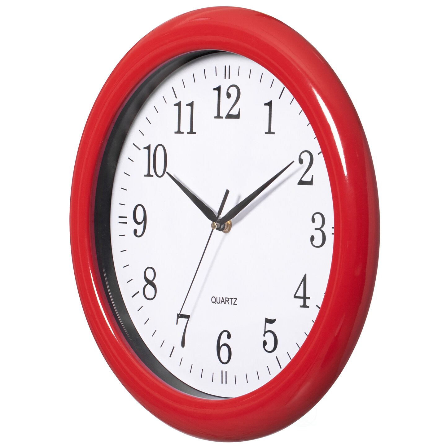 13.75 Inch Plastic Round Battery Operated Simple Modern Wall Clock - Office, ClassRoom, Livingroom, Dining Room, Bedroom and Kitchen Wall Decor