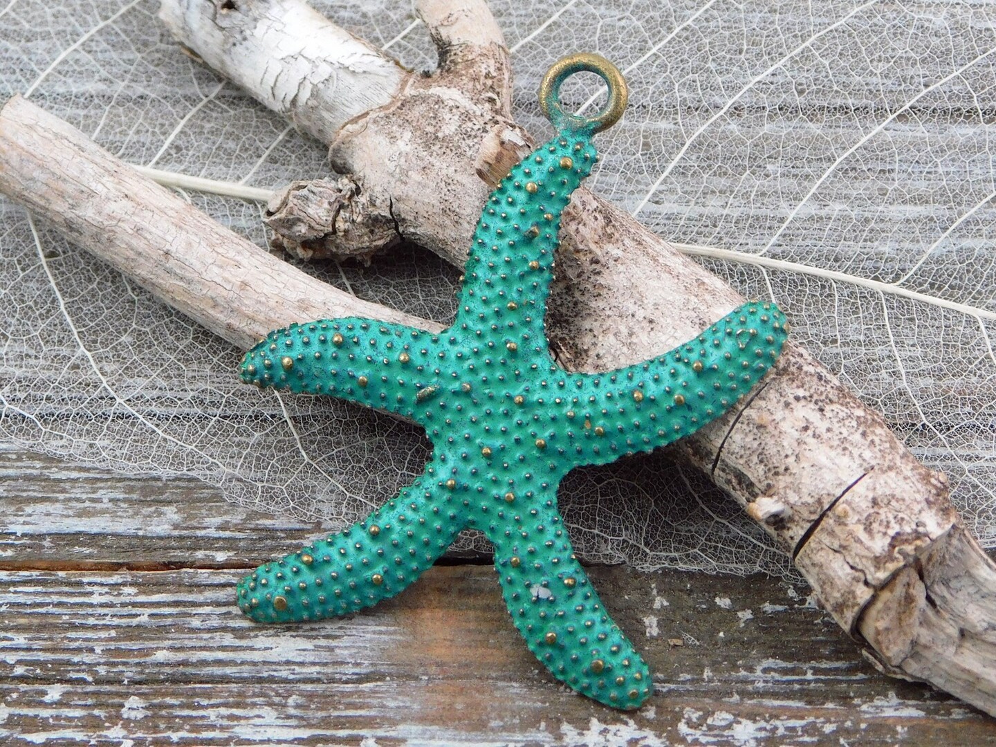 53x45mm Green Patina Bronze Starfish Pendant Michaels