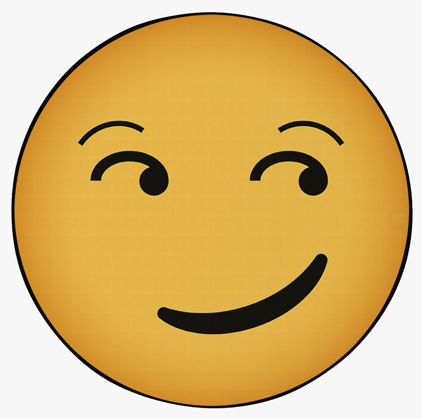 Deerlux Emoji Style Round Funny Smiley Face Kids Area Rug, Smirk Emoji Rug