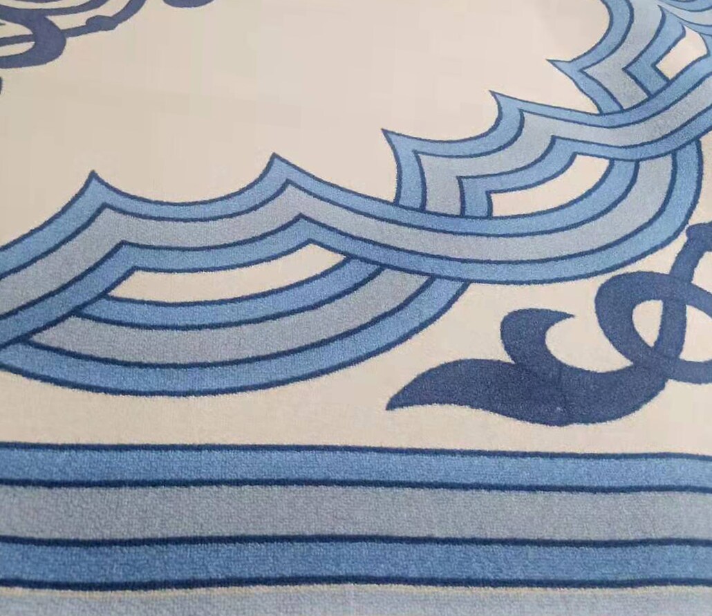 Deerlux Transitional Living Room Area Rug with Nonslip Backing, Blue Medallion Pattern