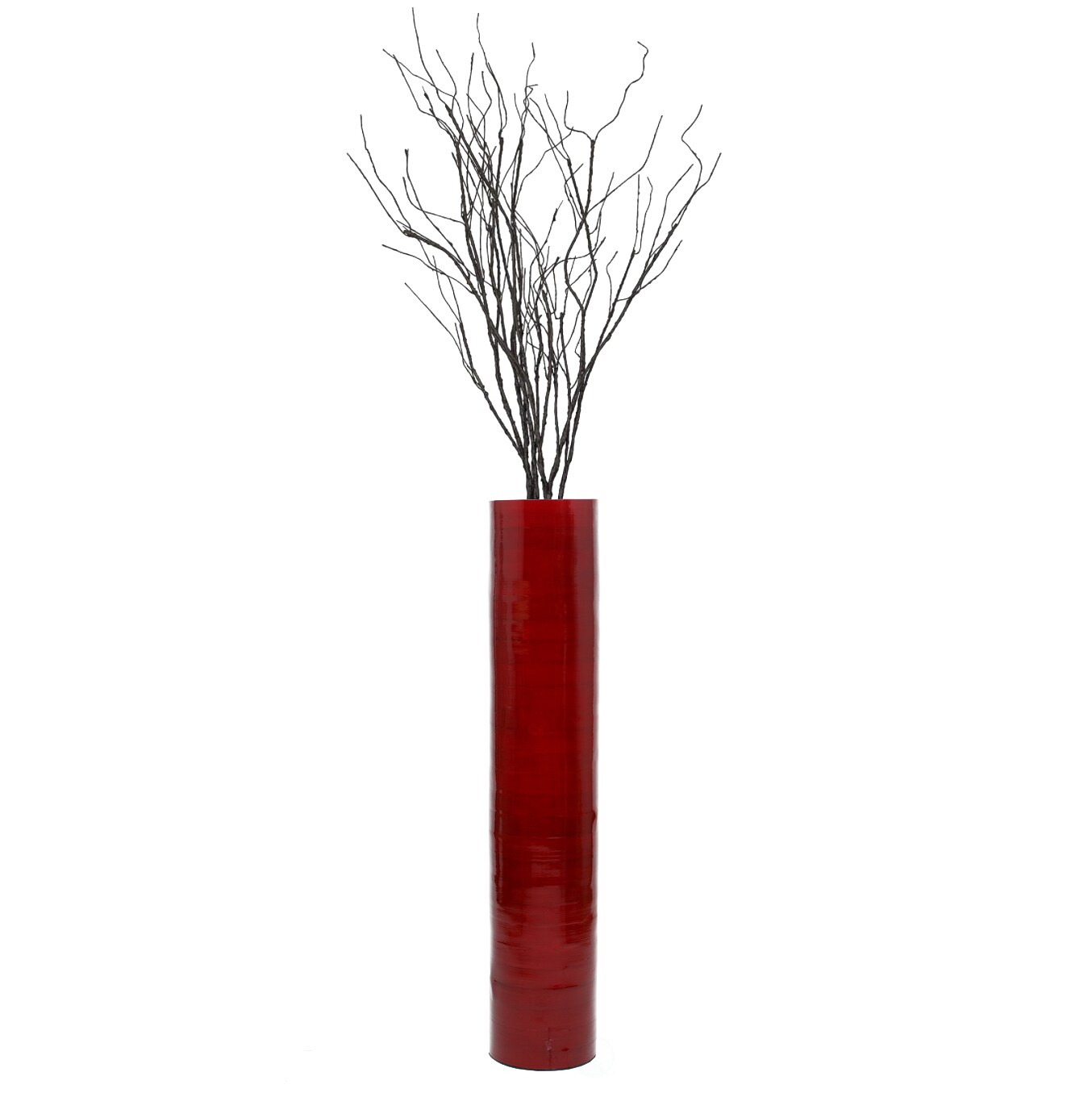 30-Inch-Tall Decorative Contemporary Bamboo Display Floor Vase - Cylinder Shape - Stylish Home Decor Accent - Modern Tall Vase in 3 Color Options for Living Room, Entryway, or Dining Room Decor