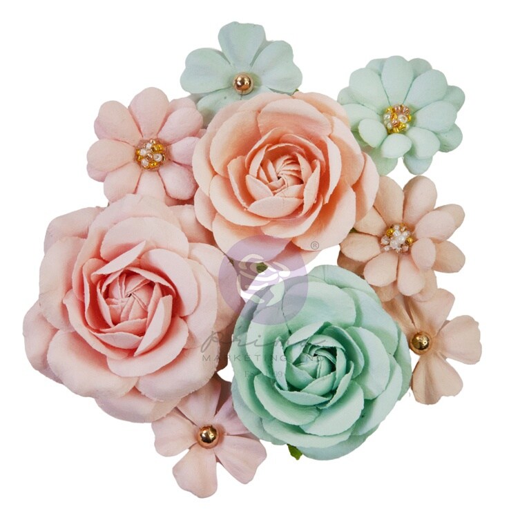 Prima Marketing Mulberry Paper Flowers-Corazon/Miel