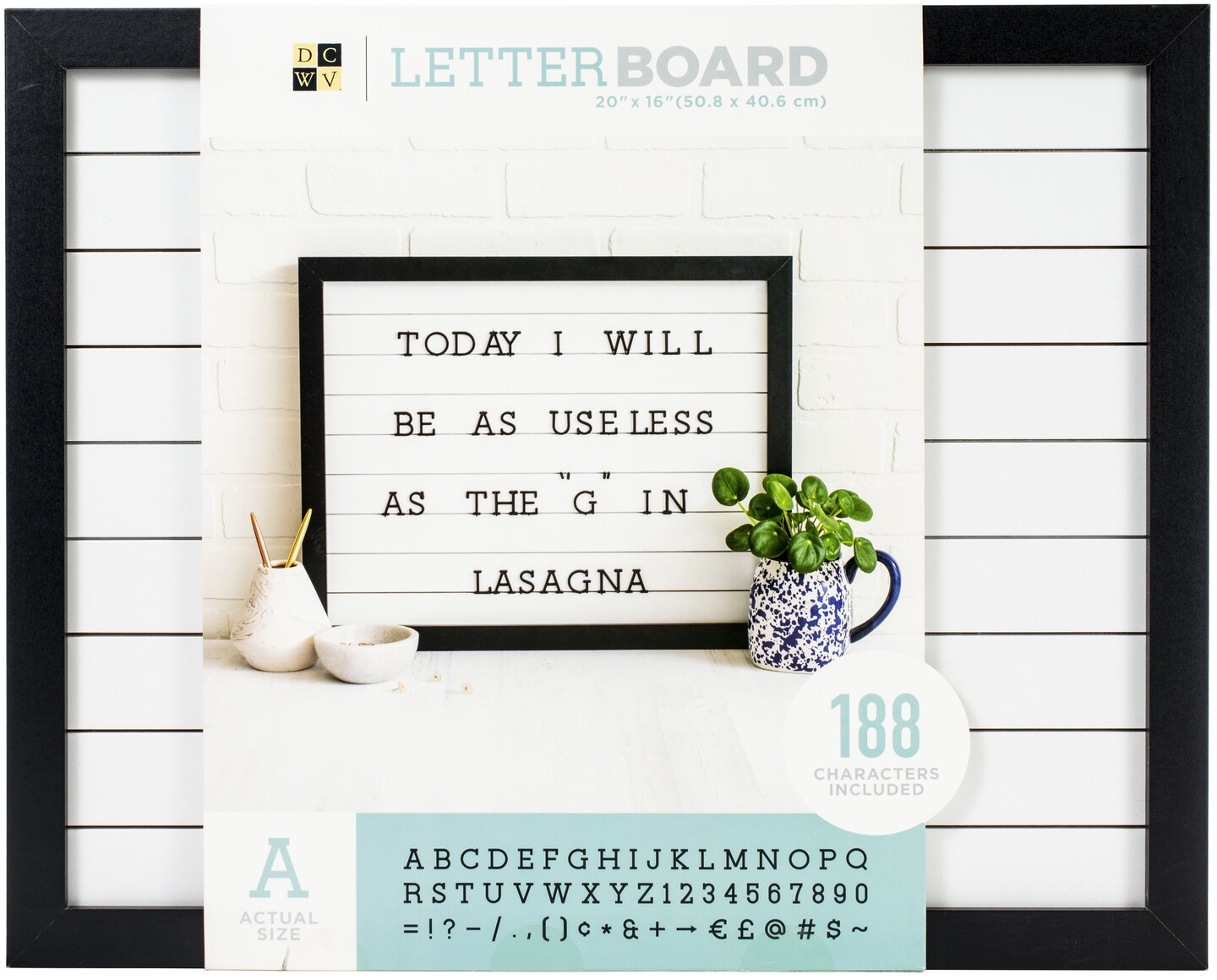 Dcwv Letterboard 20&#x22;X16&#x22; With 1&#x22; Letters-Shiplap