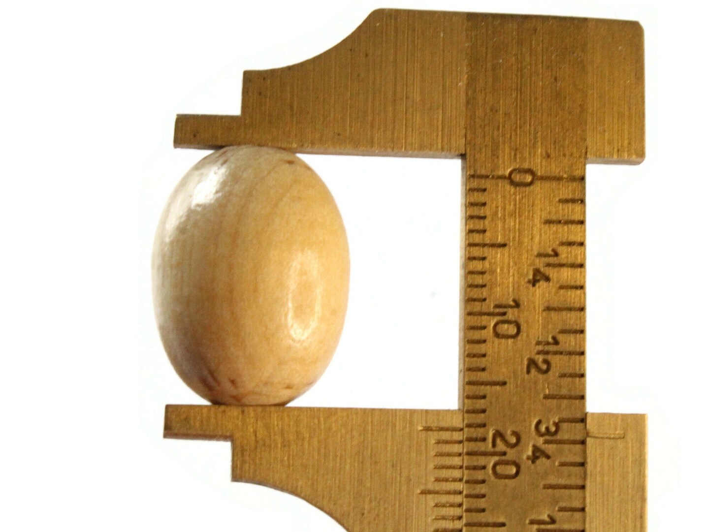 12 18mm x 14mm Light Brown Oval Beads - Vintage Wooden Macrame Beads