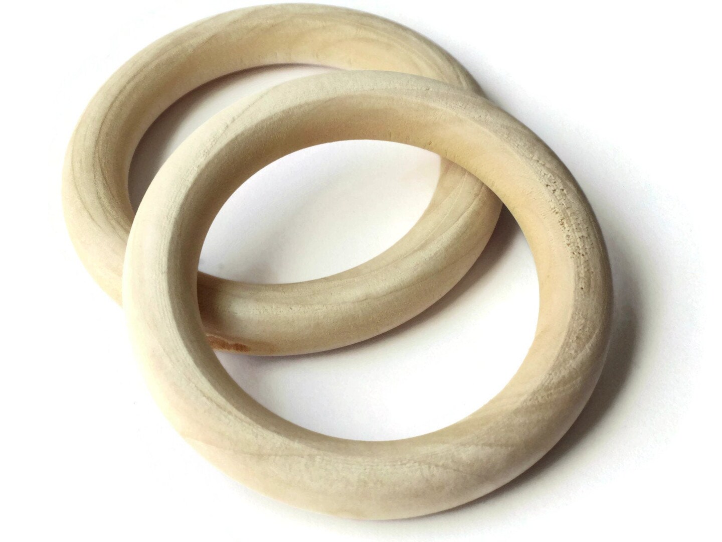 2 70mm Natural Wood Large Ring Beads Wooden Donut Beads Macrame Beads Giant Beads Ring Pull bH3
