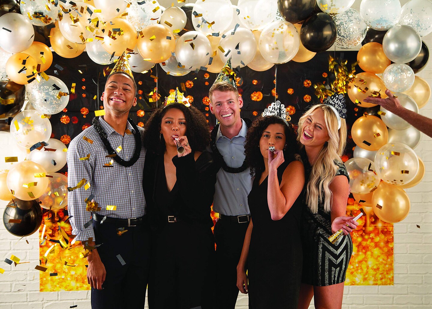 Celebration Lights Backdrop Banner for Christmas (3 Panels Make Backdrop 9' wide x 6' tall) DIY Photo Booths, Christmas Parties, Wedding Reception, Birthday Parties, New Year's Eve, Events and More!