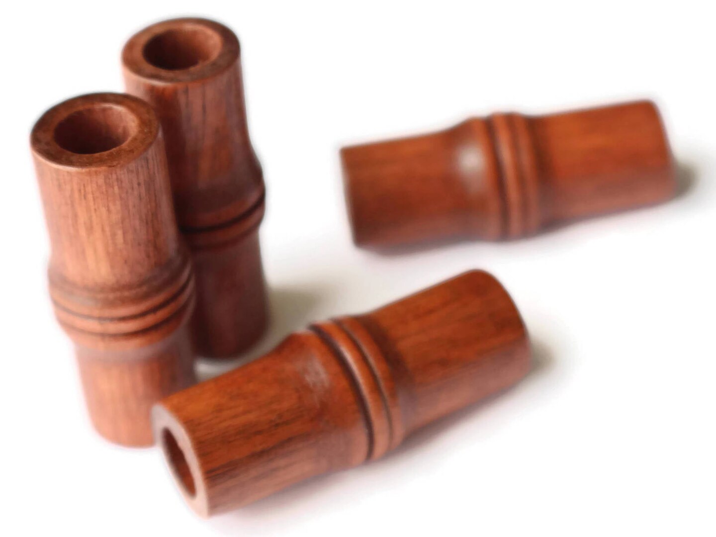 4 40mm Medium Brown Vintage Wood Tube Beads Wooden Large Hole Beads