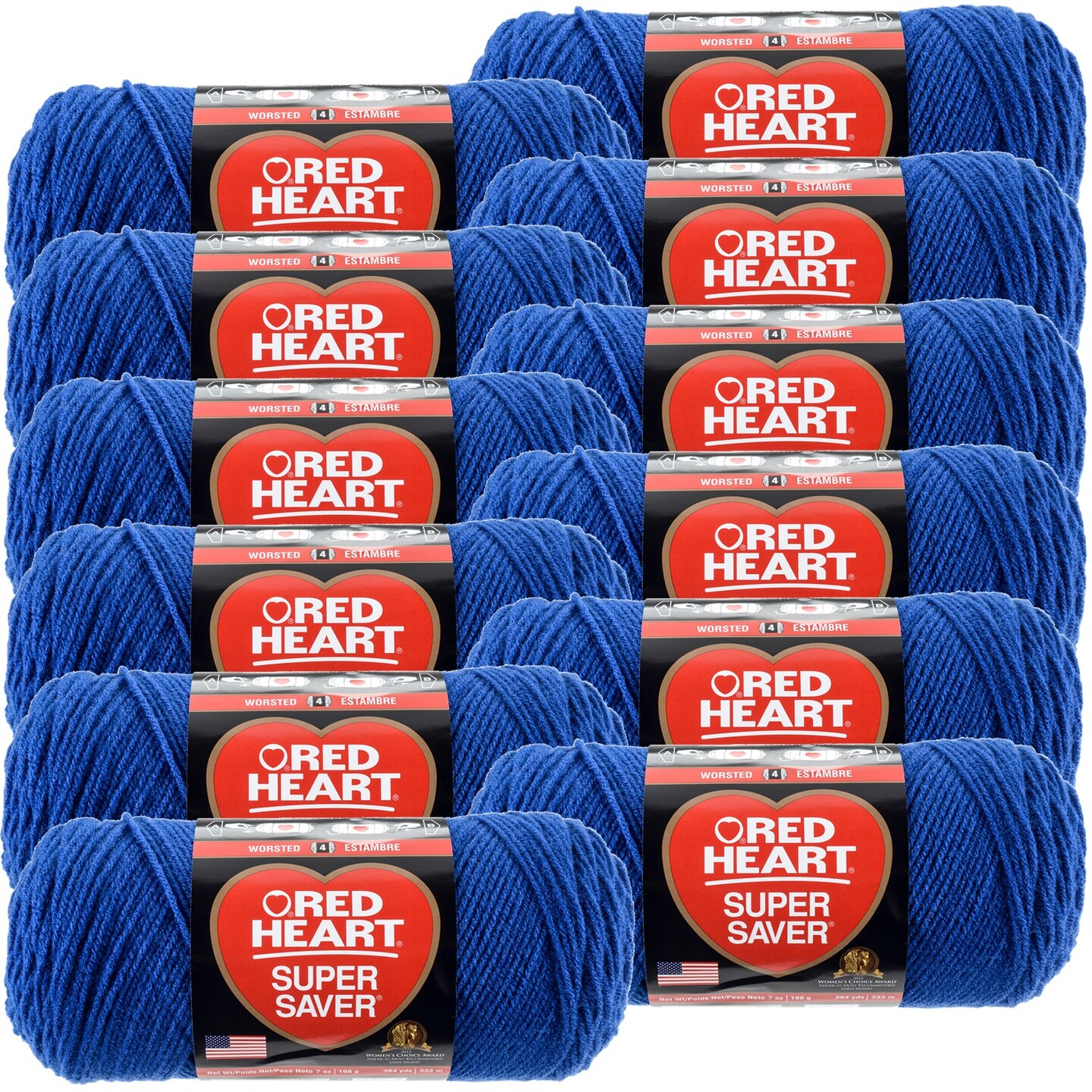 Multipack of 12 - Red Heart Super Saver Yarn-Royal