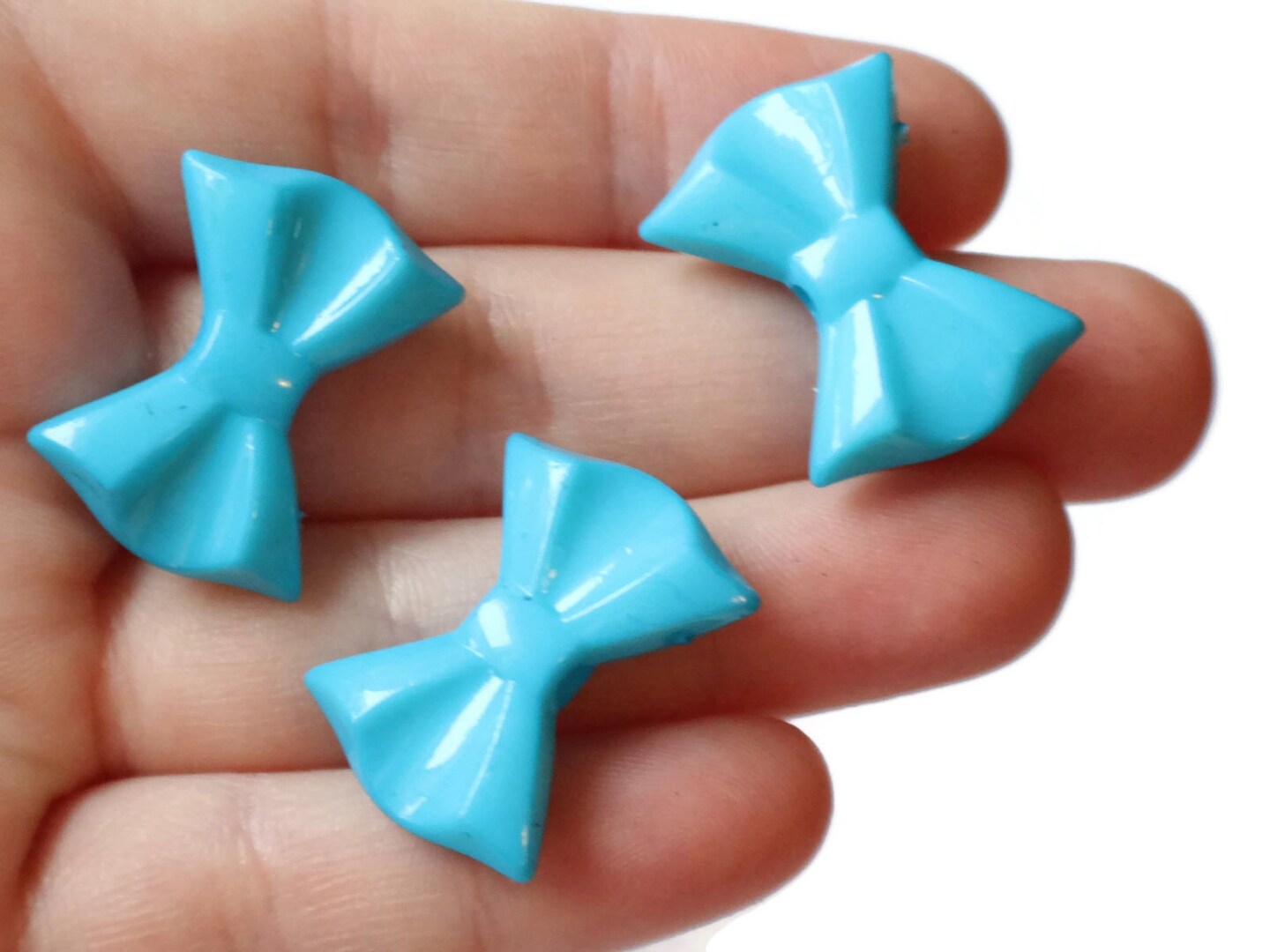 16 26mm Sky Blue Bow Beads Plastic Bow Knot Beads Large Acrylic Beads Big Beads