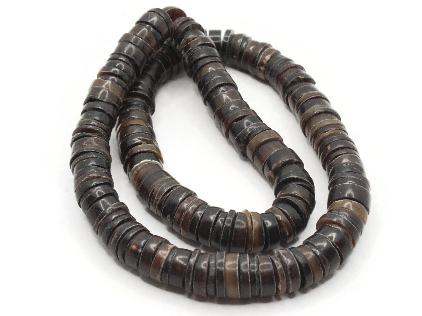 10mm Brown Horn Natural Heishe Tube Beads