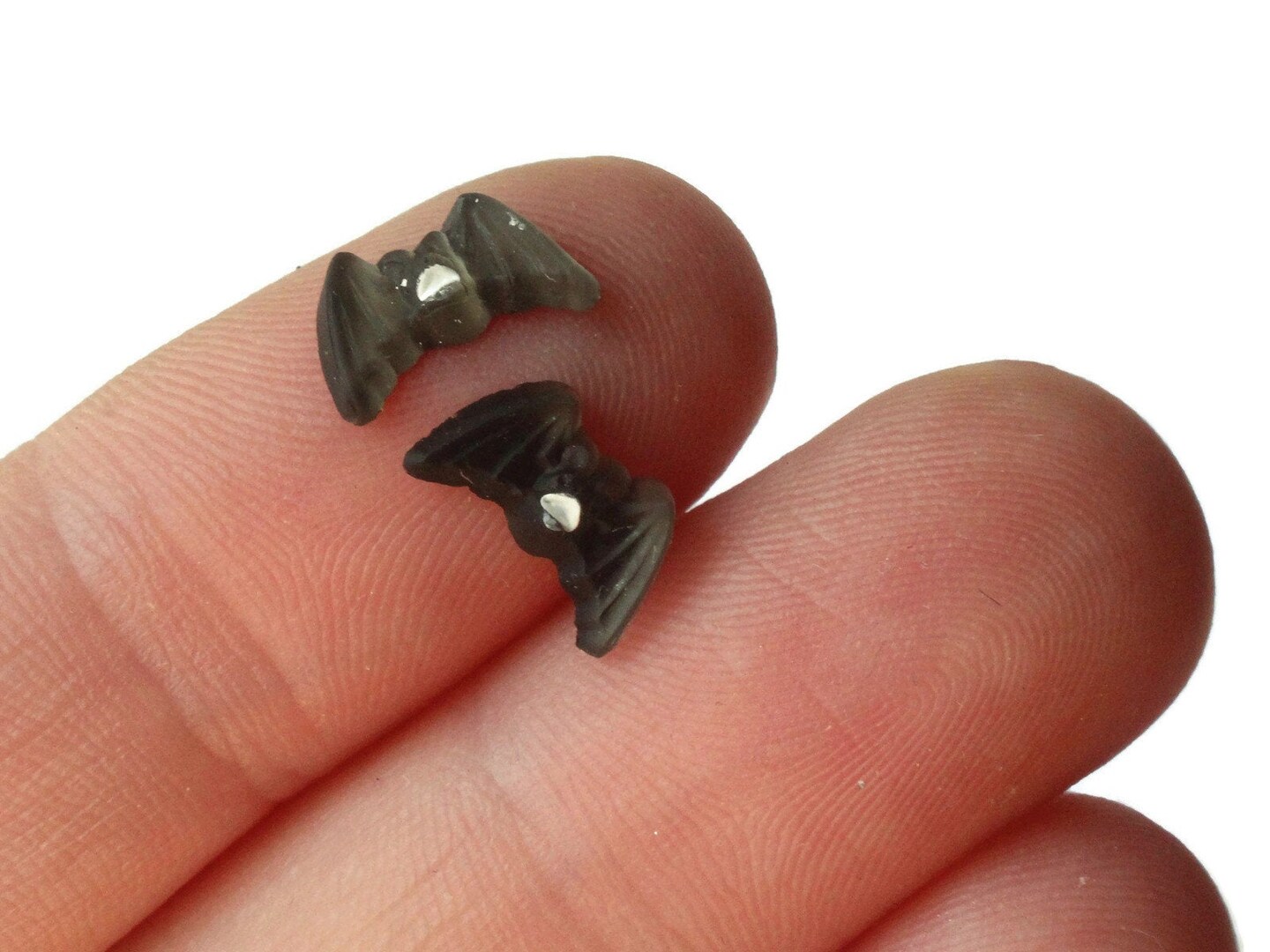 12 10mm x 7mm Vintage Bat Cabochons Halloween Cabochons Mirror Back Black Cabochon Tiles