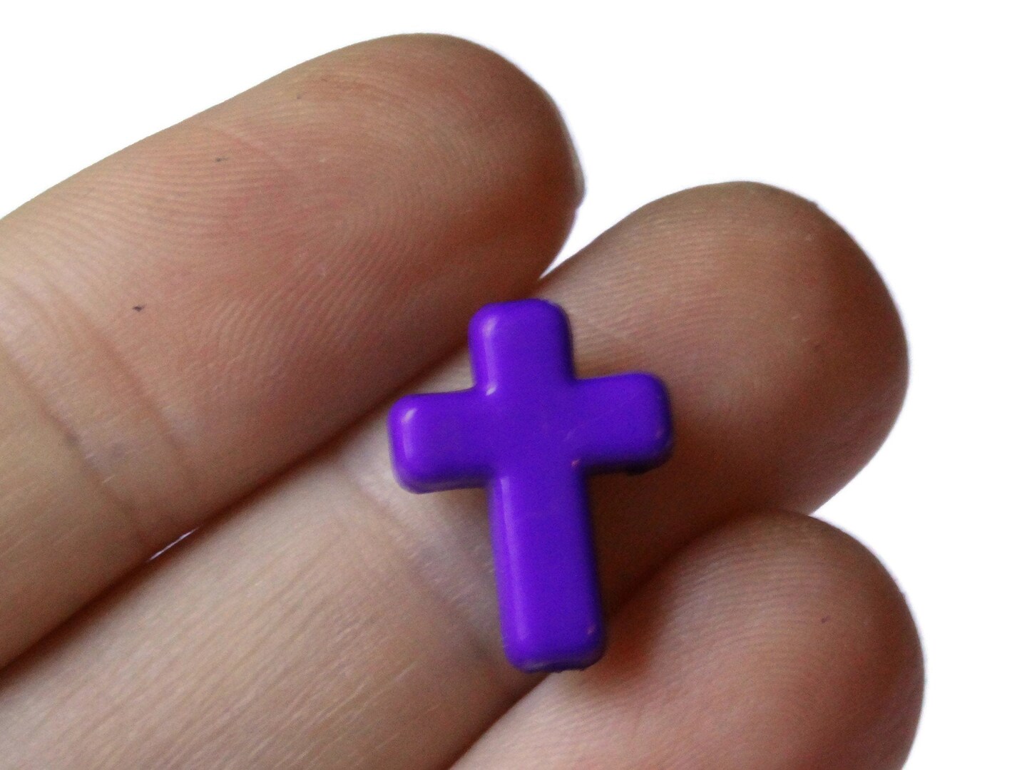 50 16mm Purple Plastic Cross Beads Christian Beads
