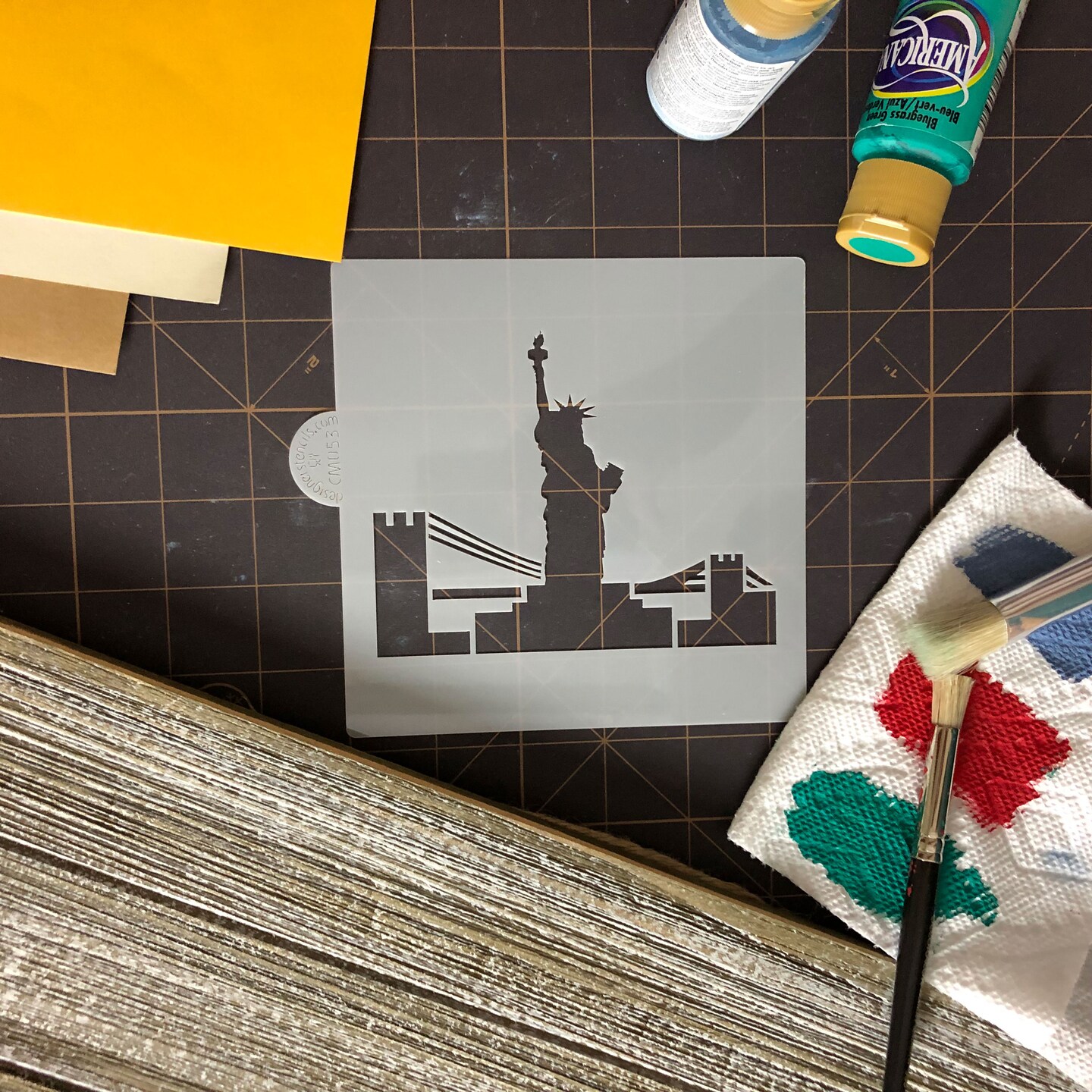Statue of Liberty Cookie & Craft Stencil | CM053 by Designer Stencils | Cookie Decorating Tools | Baking Stencils for Royal Icing, Airbrush, Dusting Powder | Craft Stencils for Canvas, Paper, Wood | Reusable Food Grade Stencil