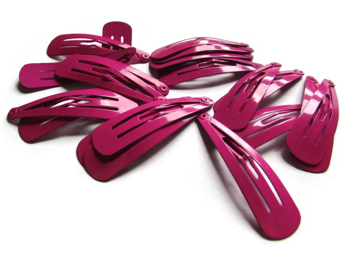 20 47mm Bright Pink Barrettes Hair Decor Barrette Blanks Iron Clips Snap Barrettes