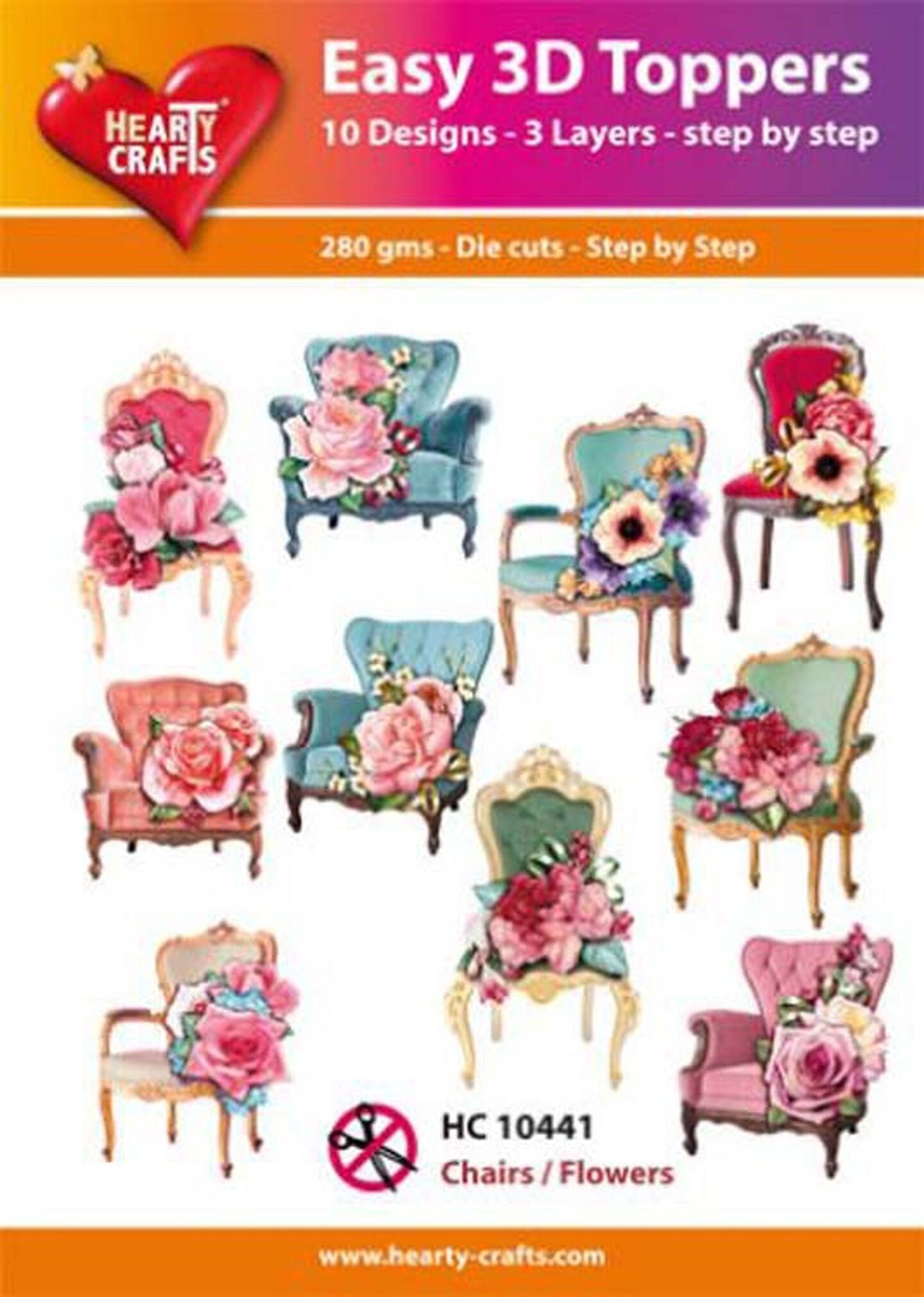 Hearty Crafts  Easy 3D Toppers Chairs and Flowers