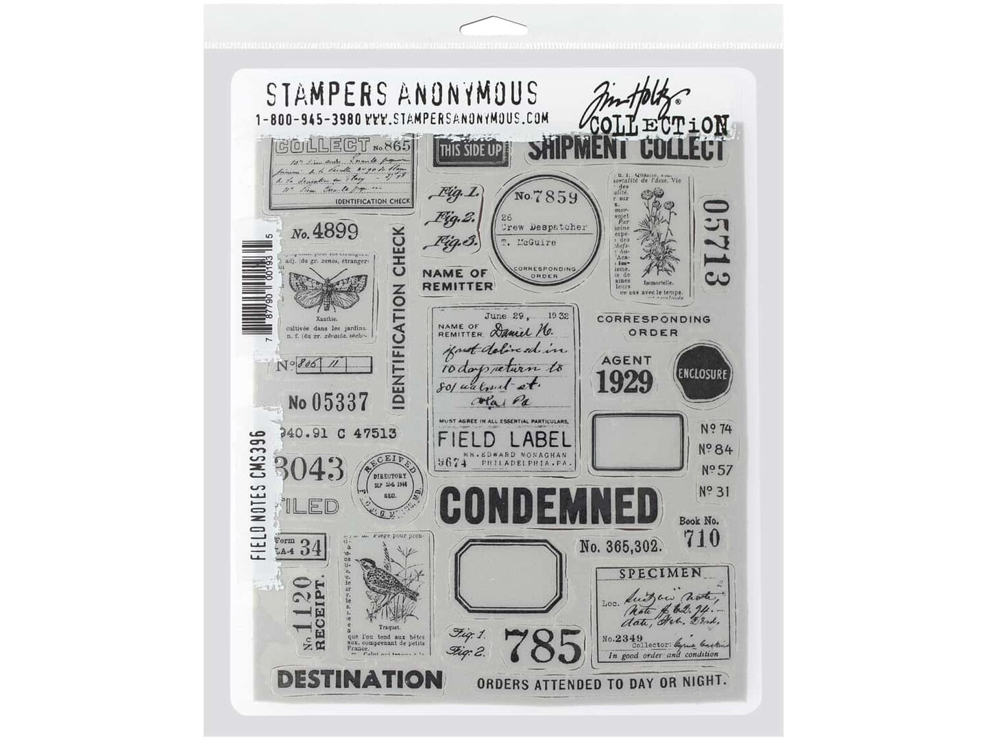 Stampers Anonymous Cling Mount Stamp Tim Holtz 7 in. x 8.5 in. Field Notes