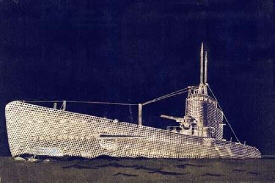 Blueprint Submarine II Poster Print by PI Studio