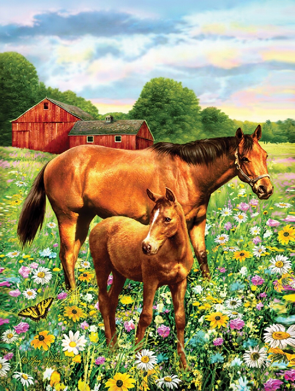 Sunsout Mare and Foal 500 pc   Jigsaw Puzzle 37174