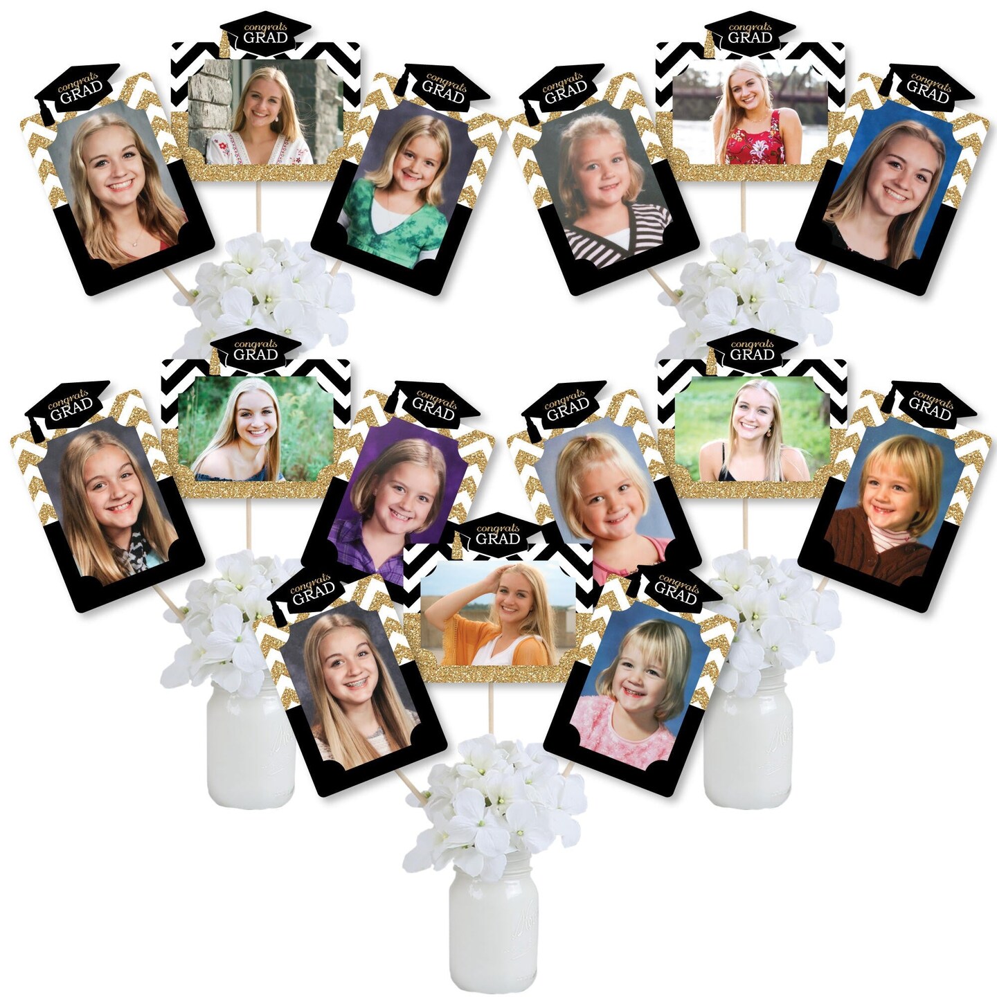 Big Dot Of Happiness Gold 2024 Graduation Party Centerpiece Sticks