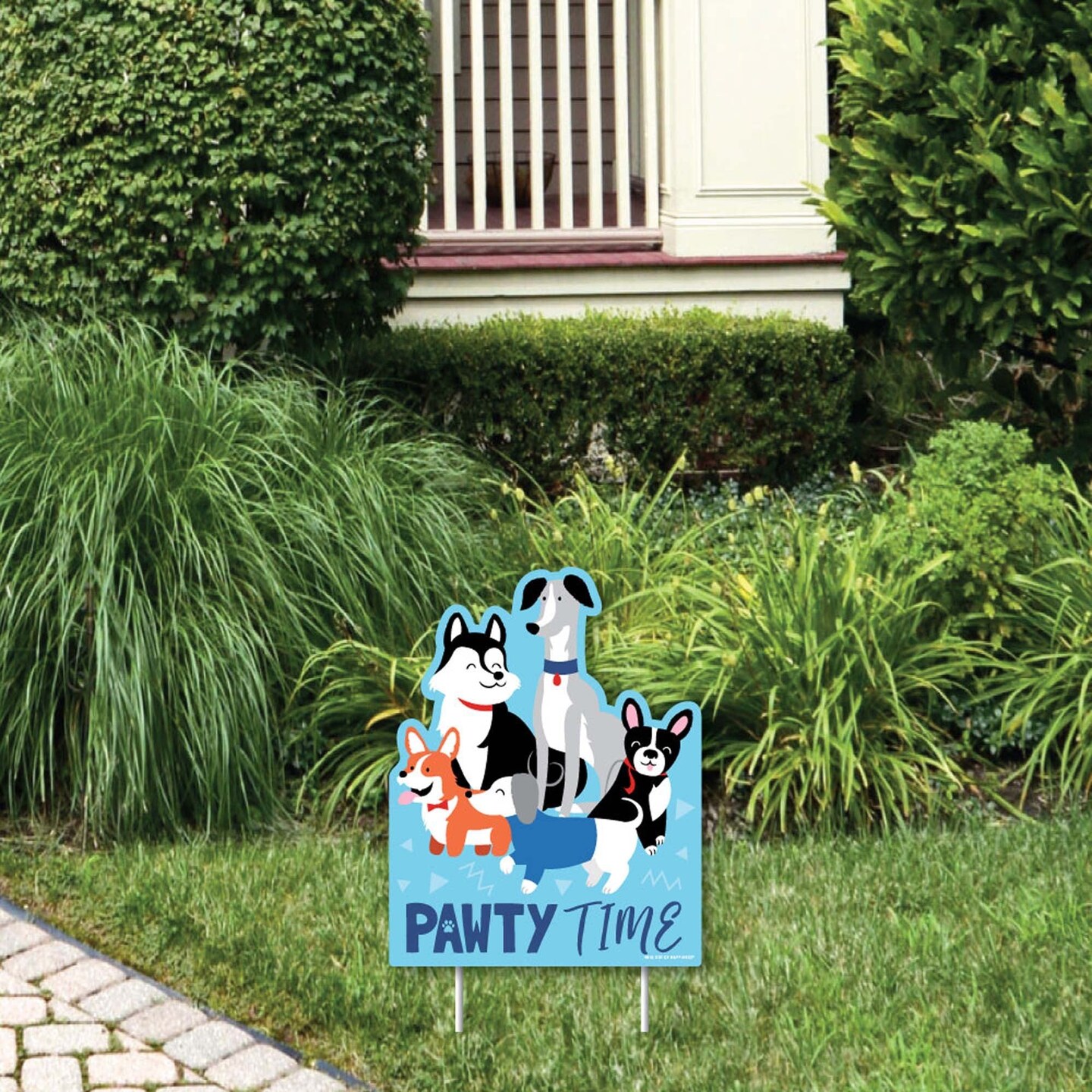 Big Dot of Happiness Pawty Like a Puppy - Outdoor Lawn Sign - Dog Baby Shower or Birthday Party Yard Sign - 1 Piece