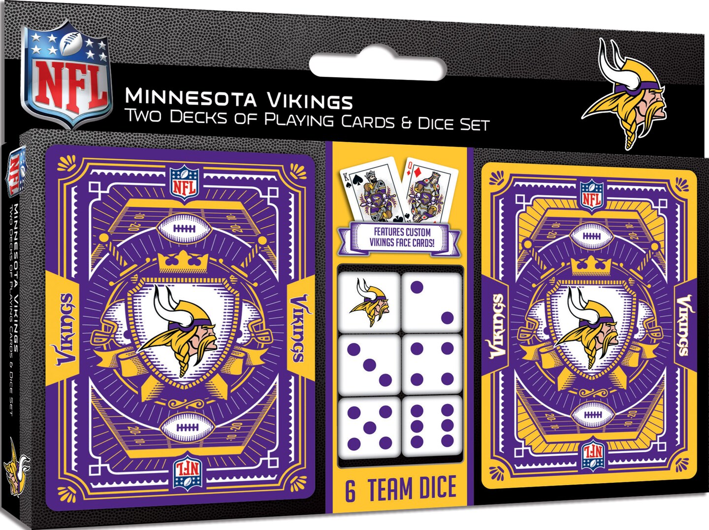 MasterPieces Officially Licensed NFL Minnesota Vikings - 6 Piece D6 Gaming  Dice Set Ages 6 and Up