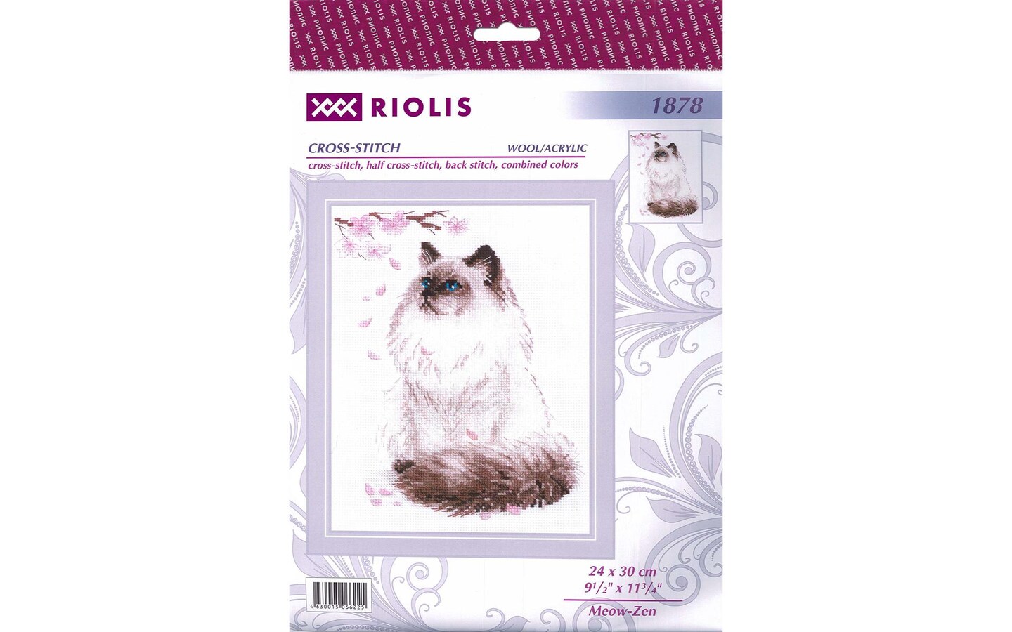 Riolis Cross Stitch Kit Meow-Zen