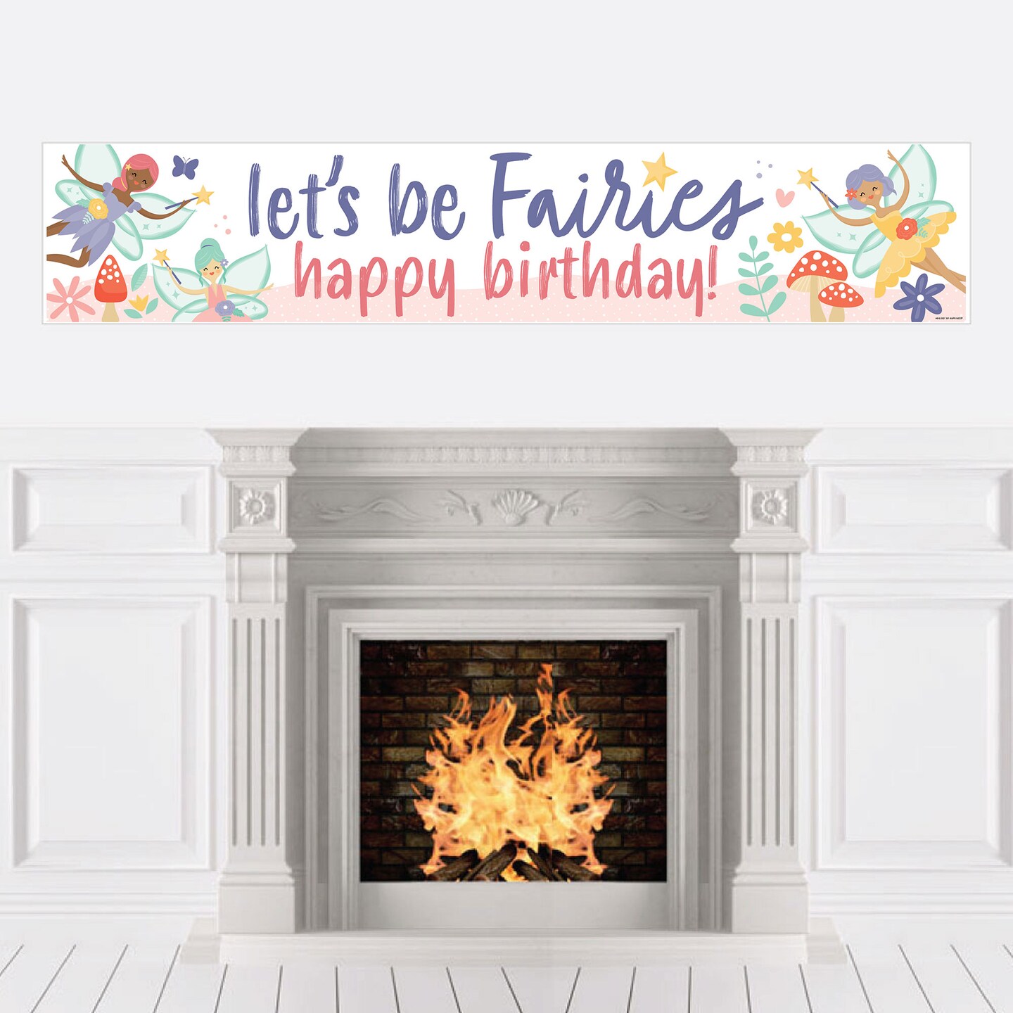 Big Dot of Happiness Let's Be Fairies - Happy Birthday Fairy Garden Decorations Party Banner