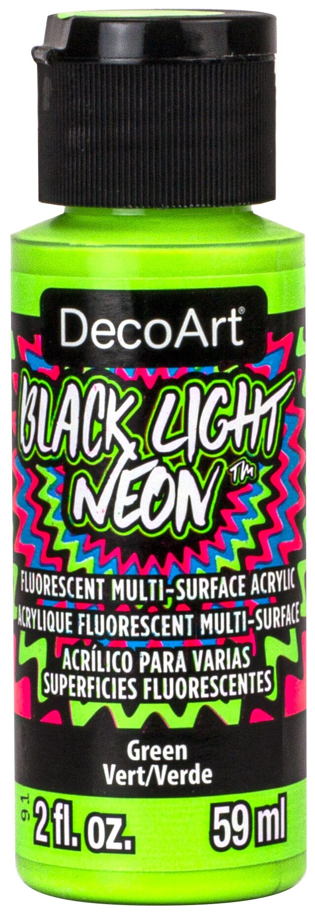 Decoart Black Light Neon Acrylic Paint 2oz - Green