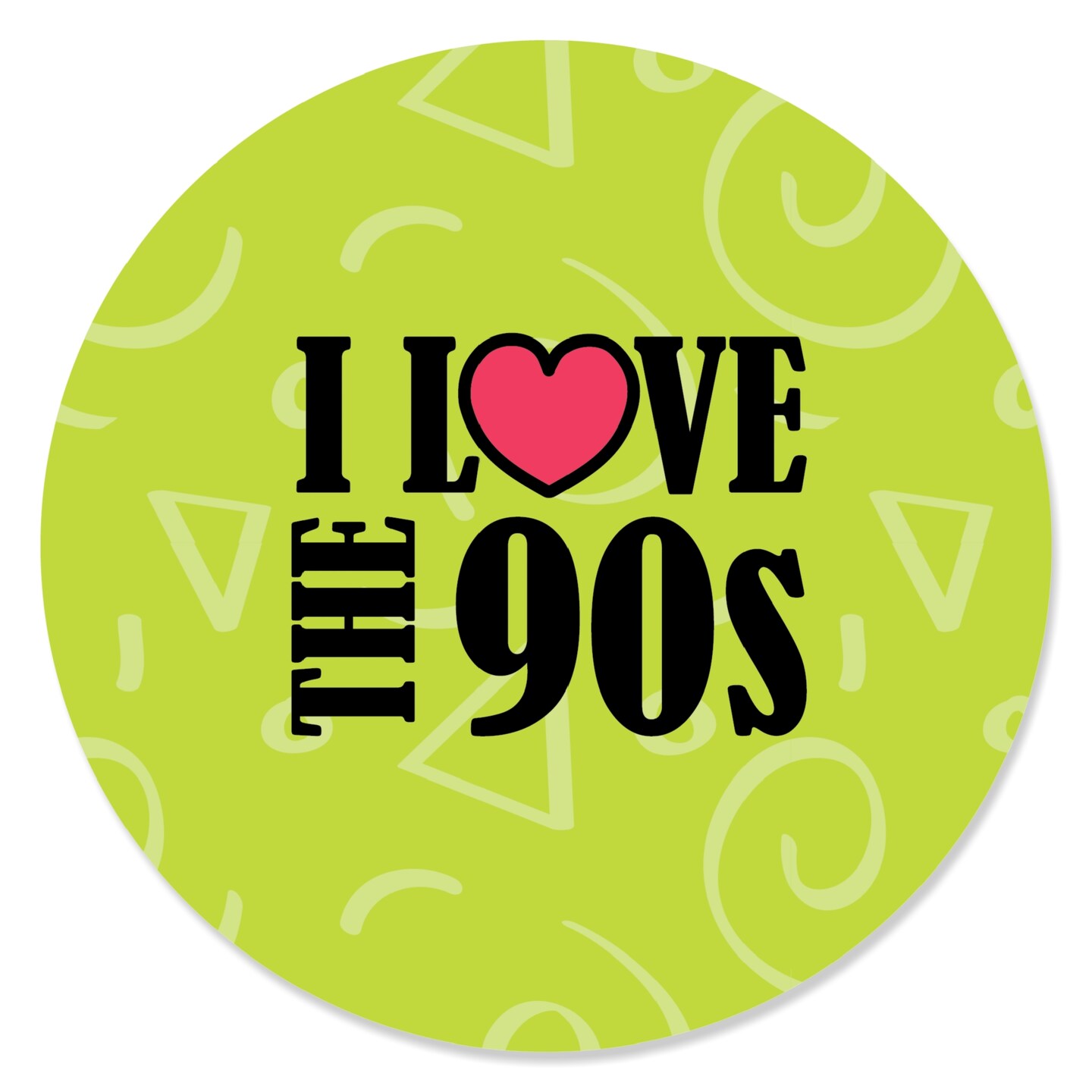Big Dot of Happiness 90&#x27;s Throwback - 1990s Party Circle Sticker Labels - 24 Count