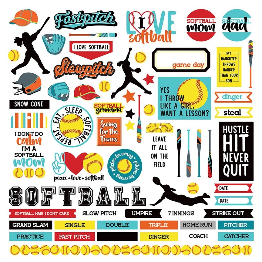 Sofball Ribbon Sticker Mvp Softball Stickers 12