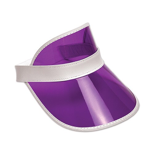 Clear Plastic Dealer&#x27;s Visor, Purple/White