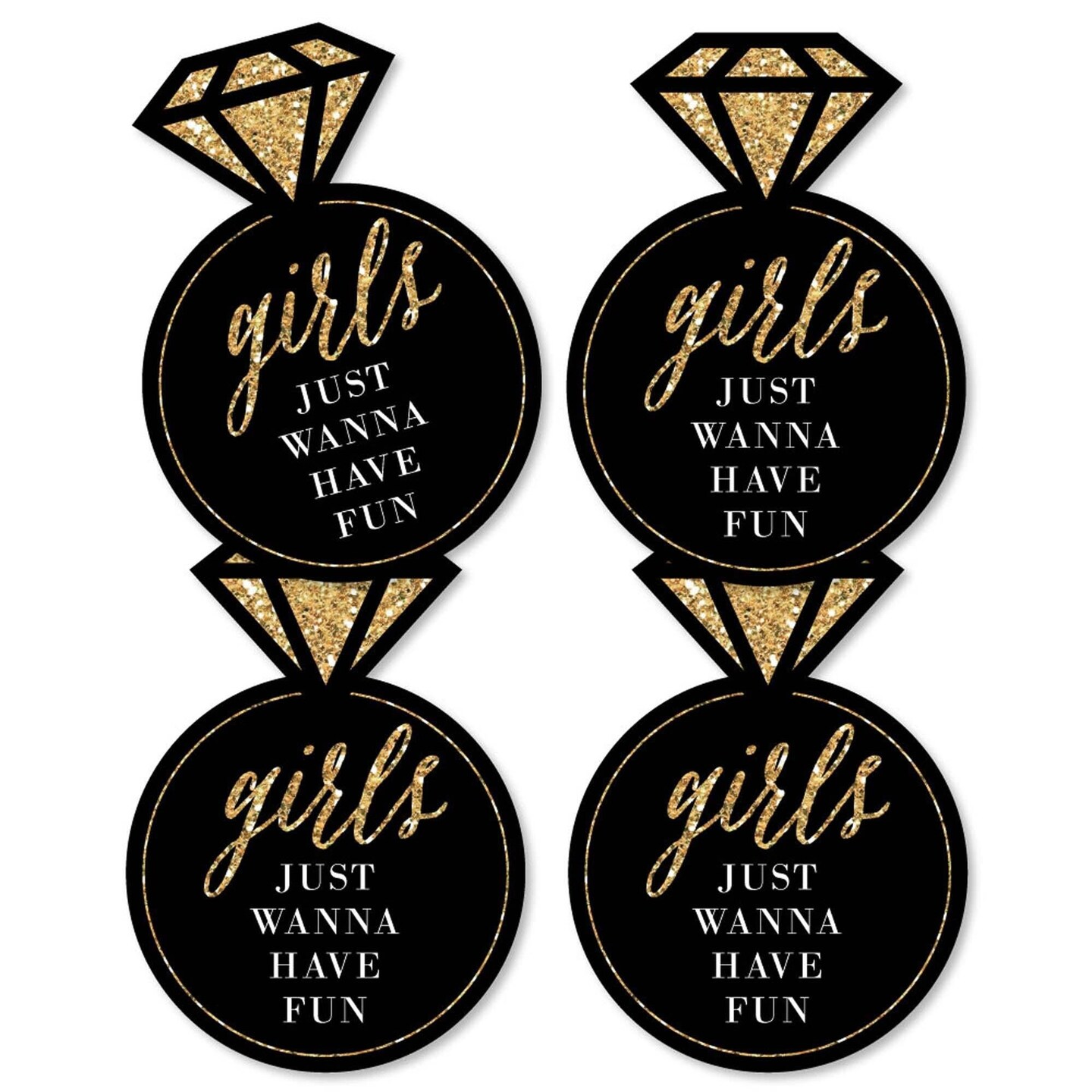 Big Dot of Happiness Girls Night Out - Ring Decorations DIY Bachelorette Party Essentials - Set of 20