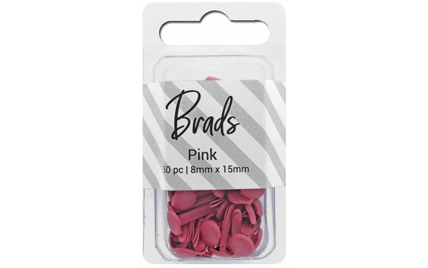 Accent Design Paper Accents Brads 4.5mm x 8mm 100pc Solid Pink, Brads for Paper Crafts, Brads Paper Fasteners, Metal Brads, Wire Brads, Small Brads, Pink Brads