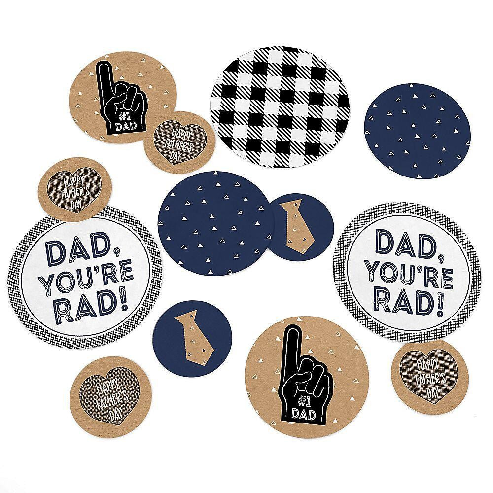 Big Dot of Happiness My Dad is Rad - Father&#x27;s Day Party Giant Circle Confetti - Party Decorations - Large Confetti 27 Count