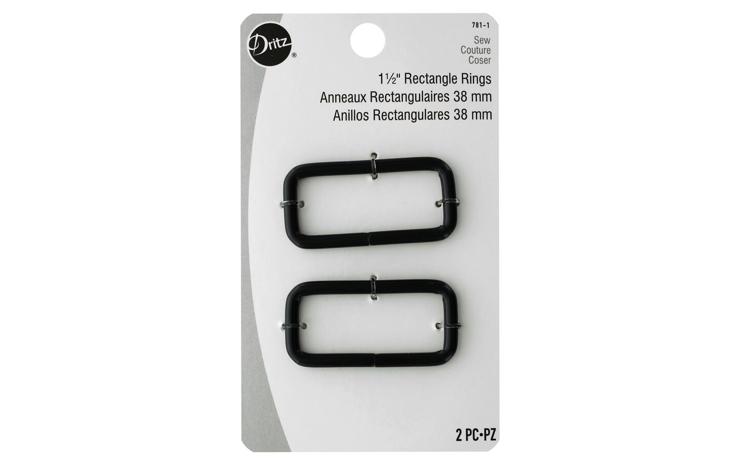 Dritz Rectangle Rings 1.5" Matte Black 2pc Michaels