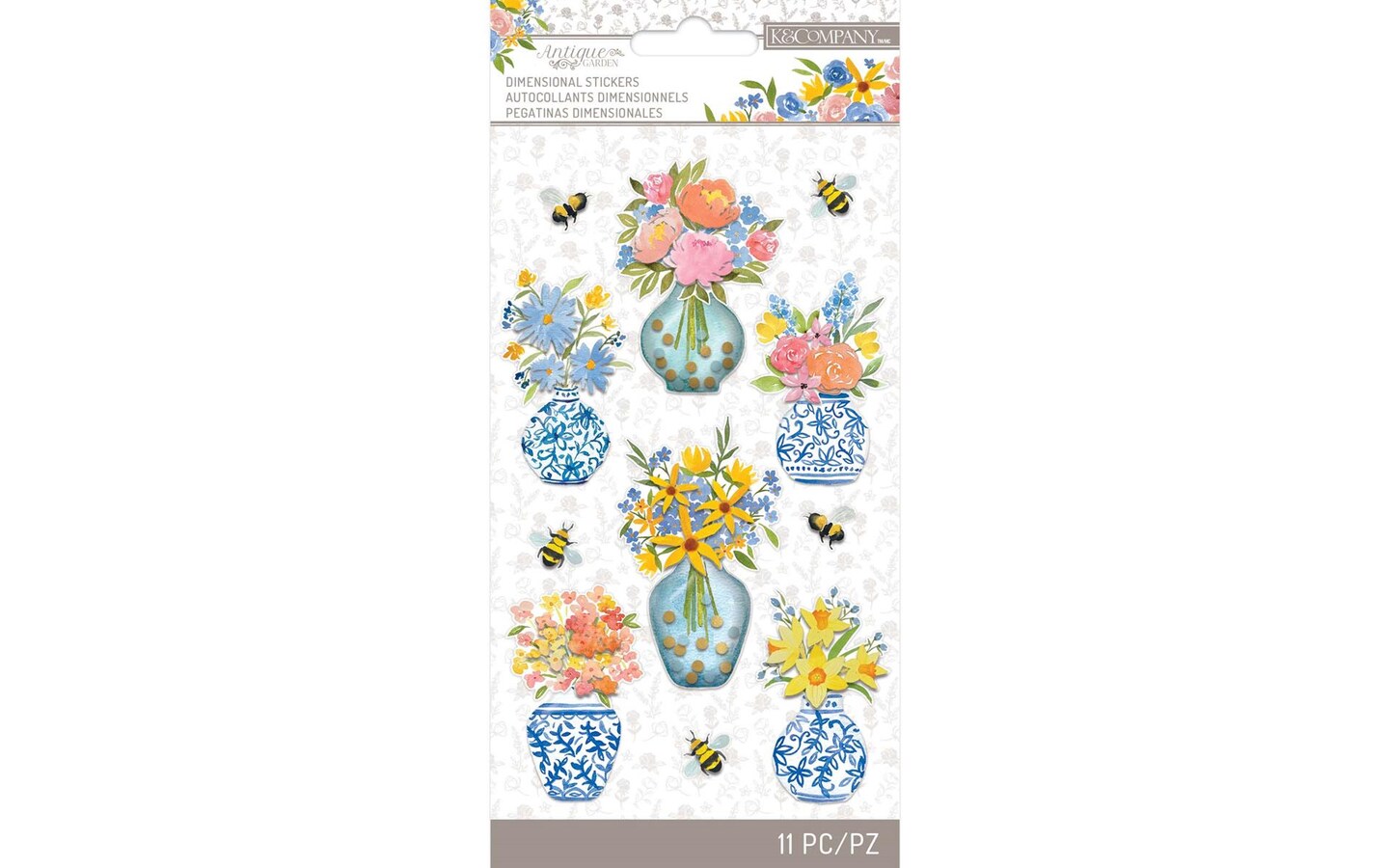 K&#x26;Co Antique Garden Sticker Floral Vase