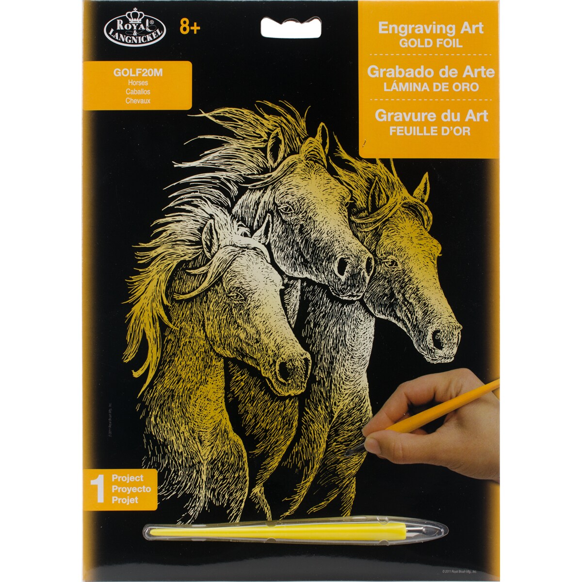 Royal &#x26; Langnickel(R) Gold Foil Engraving Art Kit 8&#x22;X10&#x22;-Horses