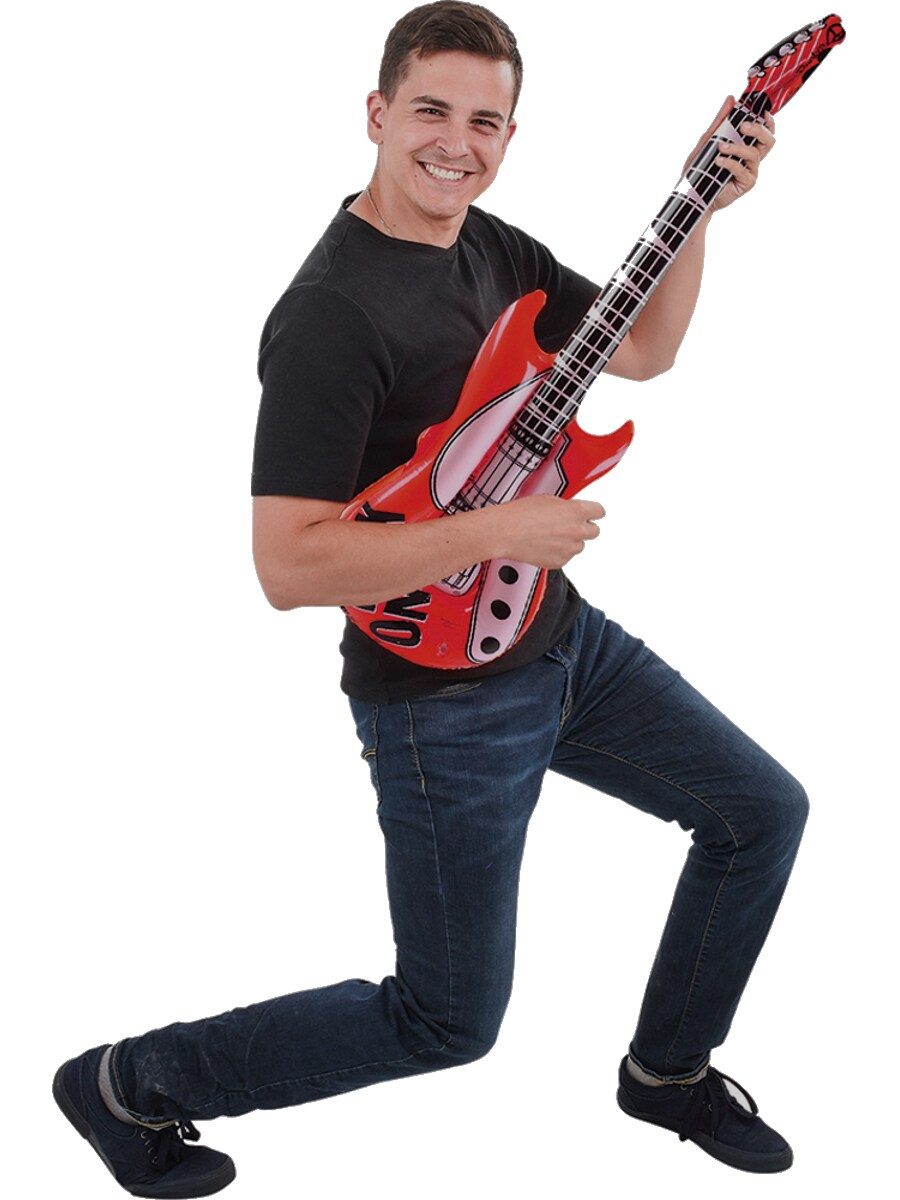 Inflatable Dark Red Hero Costume Party Decoration Guitar