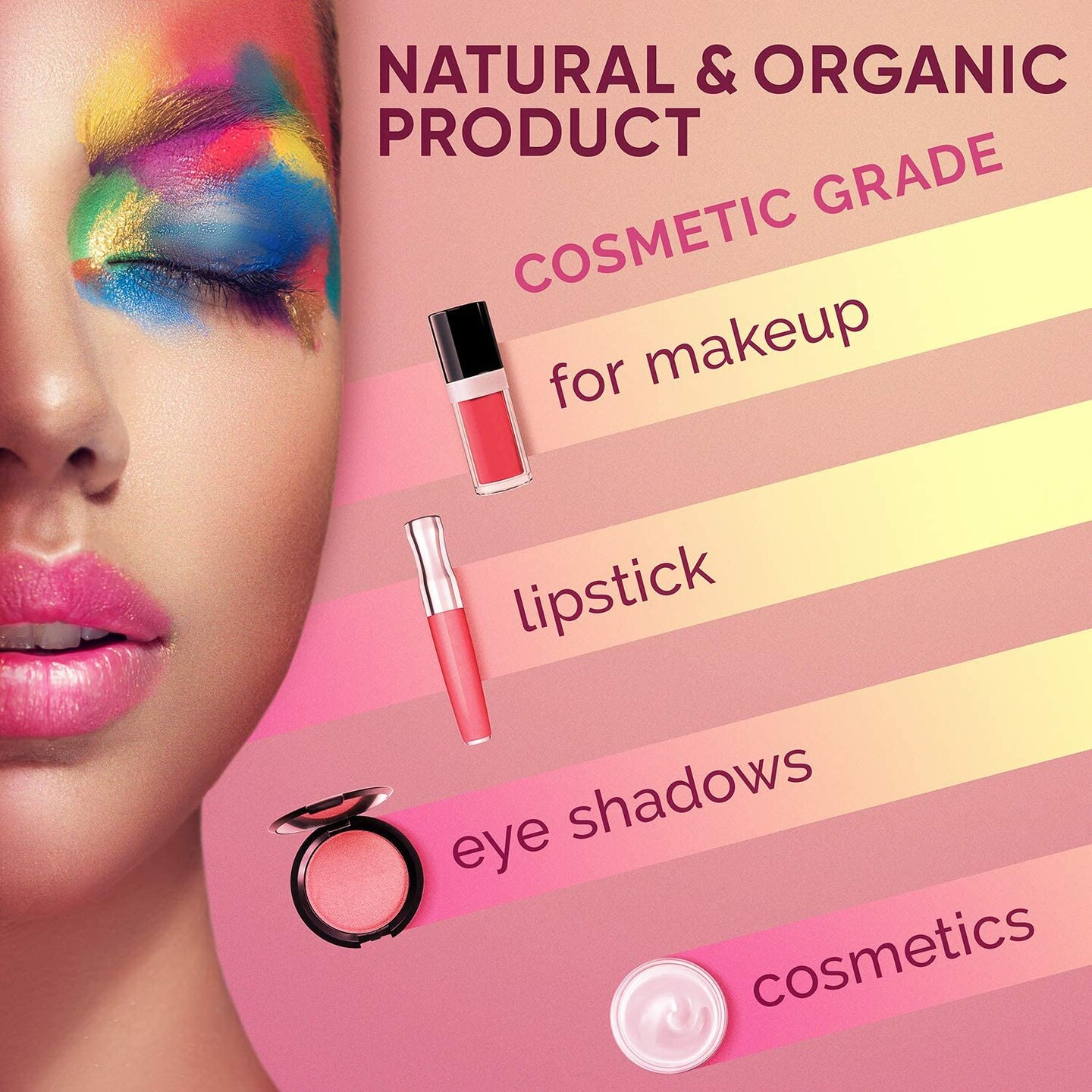 Cosmetic Grade Mica Powder 24*0.35Oz Color Set Assortment - Natural Coloring Pigment