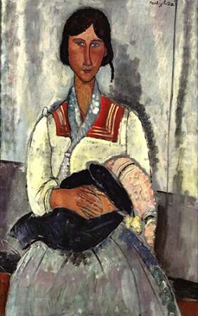 Gypsy Woman With Baby Poster Print by Amedeo Modigliani - Item
