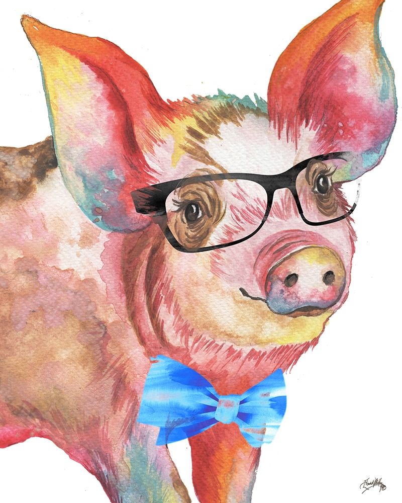 Nerdy Pig Poster Print by Elizabeth Medley - Item # VARPDX12486C