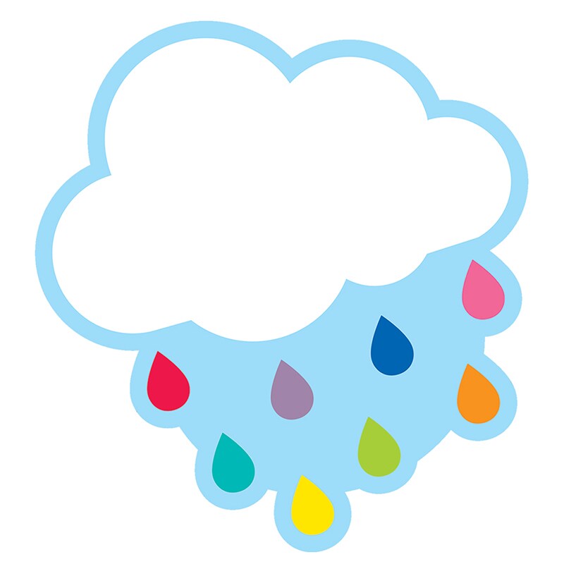 Hello Sunshine Cloud With Raindrops Cut-Outs, Pack Of 36