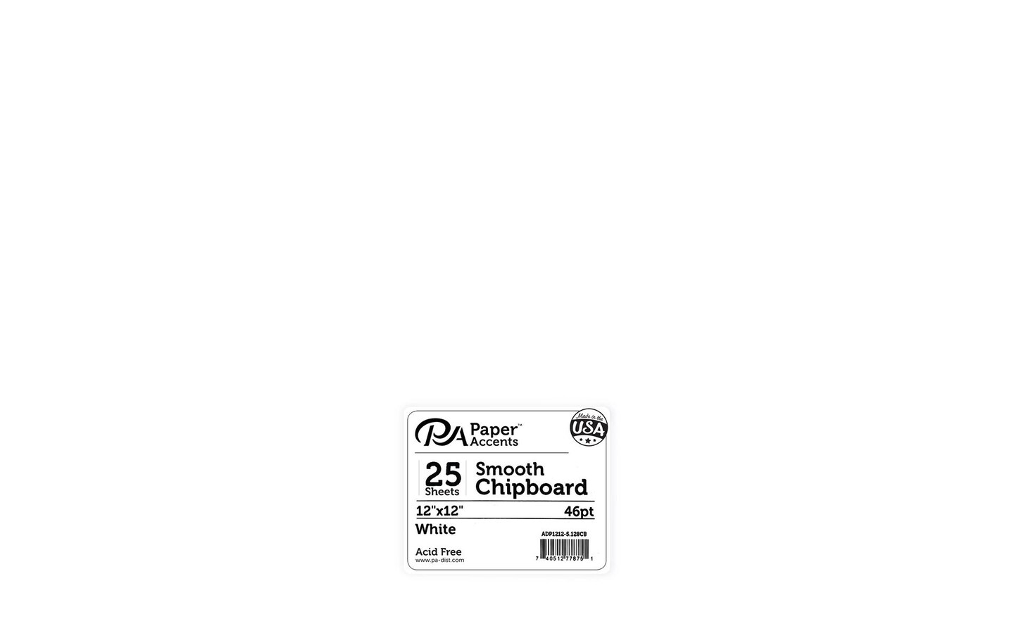 Chipboard 12x12 1X Heavy 46pt 25pcPk White